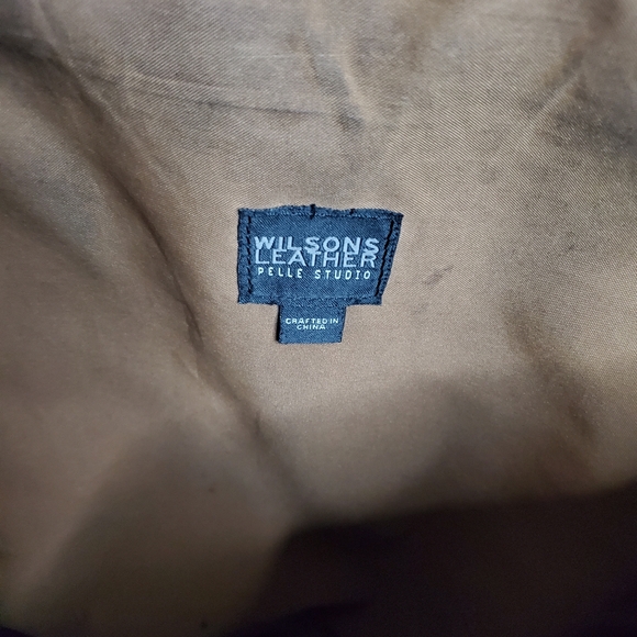 Wilson's Leather Mini Bookbag Distressed Brown Carry Handle - Picture 6 of 14